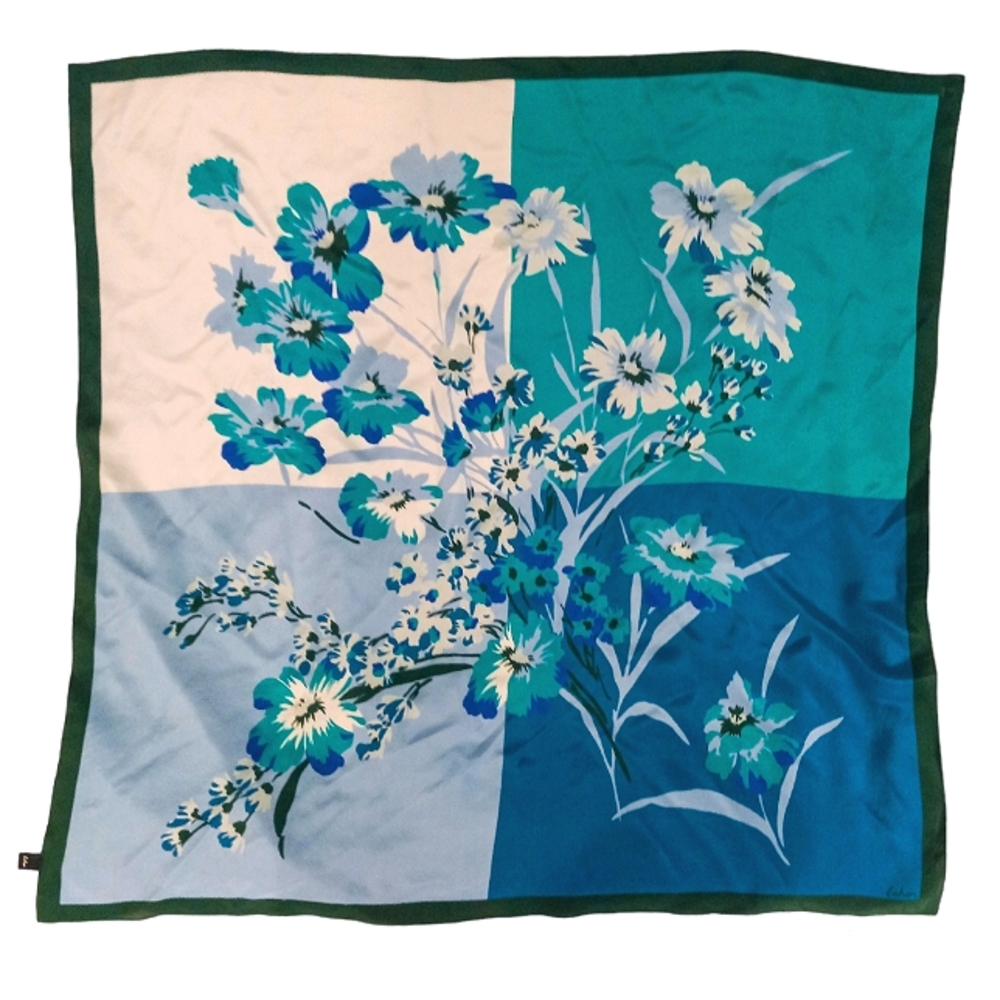 Echo Silk floral Multi colour Square border Scarf